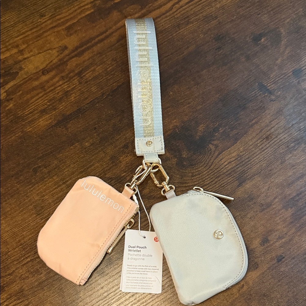 Lululemon Peach and Gray dual pouch Set